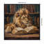 Impression sur toile encadrée, "Traditional lion lecture in bibliothèque" par The Creative Bunch Studio-2062164894