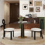 Table de négocier moderne carrée en pierre frittée de 85 cm avec base dorée-132906626-132906629