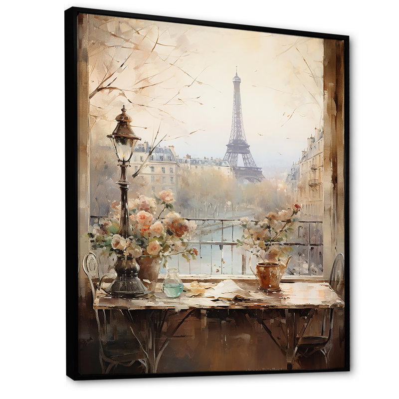 «Paris Spring Spring Elegance II - City Paris, art mural», Cadre flottant noir, H 40 po x l 30 po x P 1,5 po