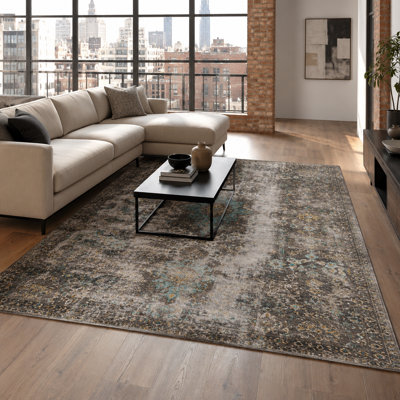 Abstract Cotton and Chenille Flatweave Area Rug
