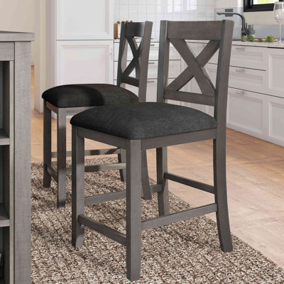 5 Pieces Counter Height Rustic Farmhouse Dining Room Wooden Bar Table Set with 4 Chairs