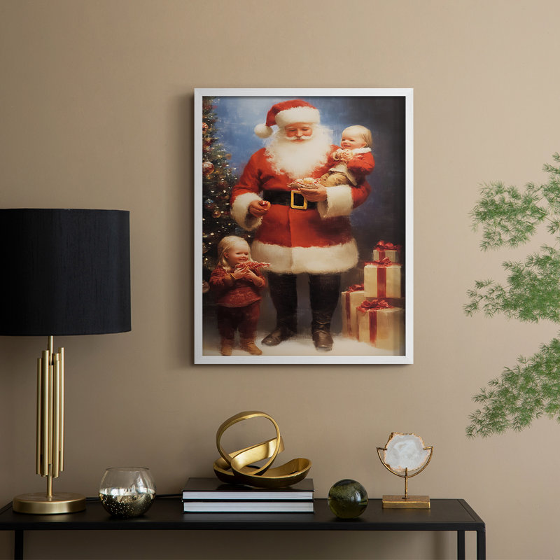 «Christmas Holiday Art», série 2-XCIX, reproduction encadrée - bois massif, H 15 po x l 12 po, Blanc