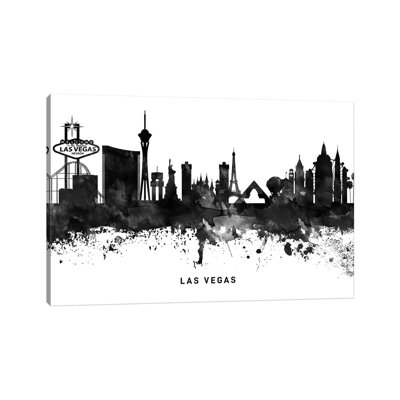 " Las Vegas Skyline Black And White " by WallDecorAddict