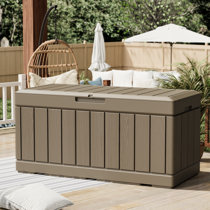 Honey Can Do Large Outdoor Storage Deck Box, 100-Gallon - Brown