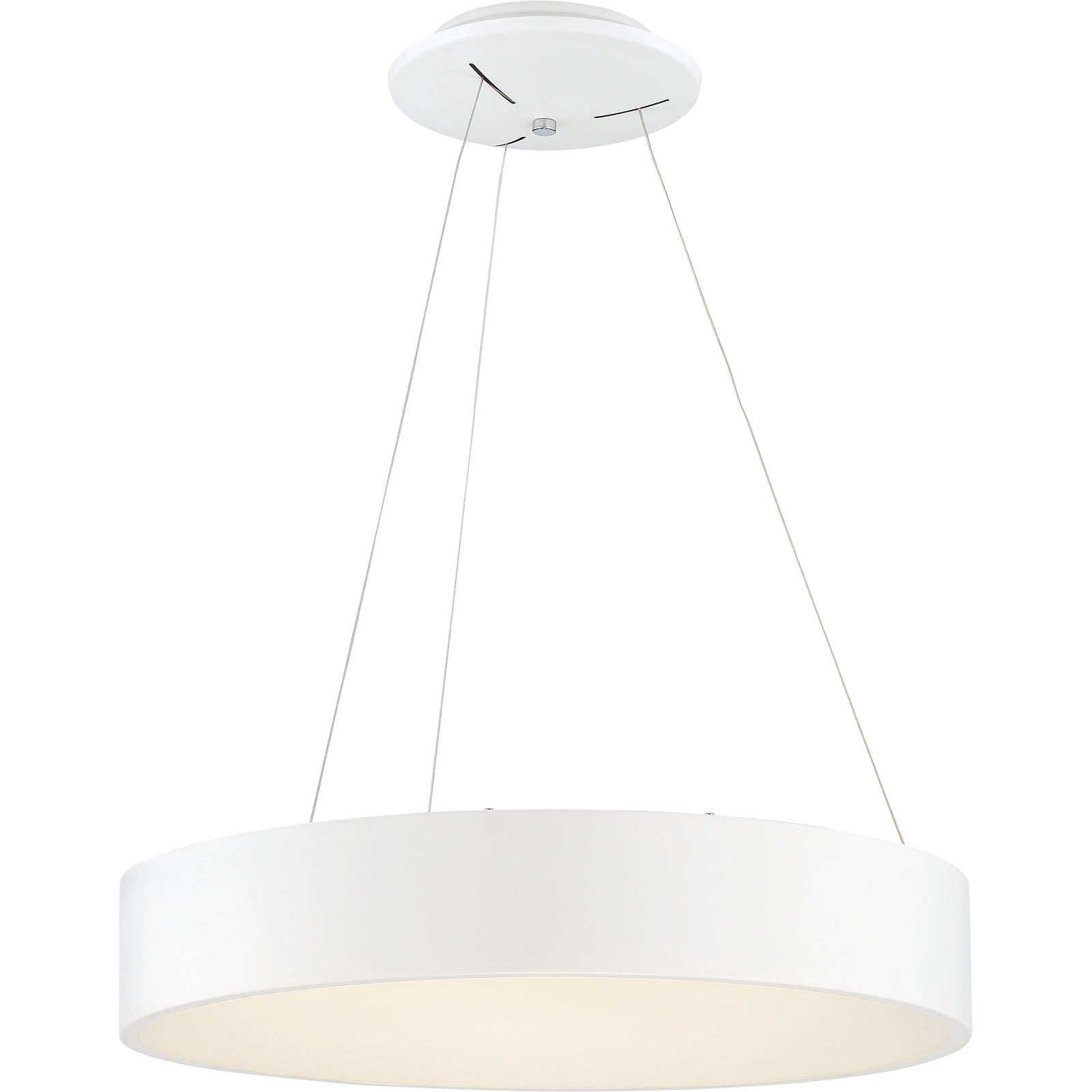 Fynn Single Light Steel Dimmable LED Pendant, White