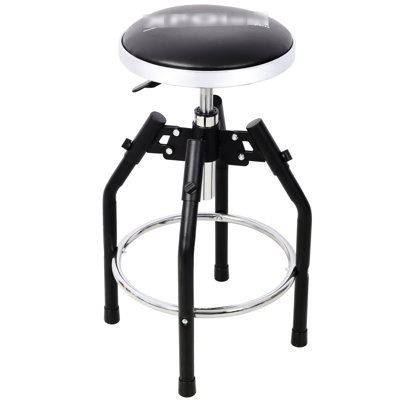 Tabouret de magasin hydraulique robuste et réglable avec rotation à 360 °, siège confortable de 13,7 pouces, hauteur de 29 33,6 po, charge de 330 livres, repose-pieds, tabouret de mécanicien en acier noir, pivotant, réglage de la hauteur rembourrée,