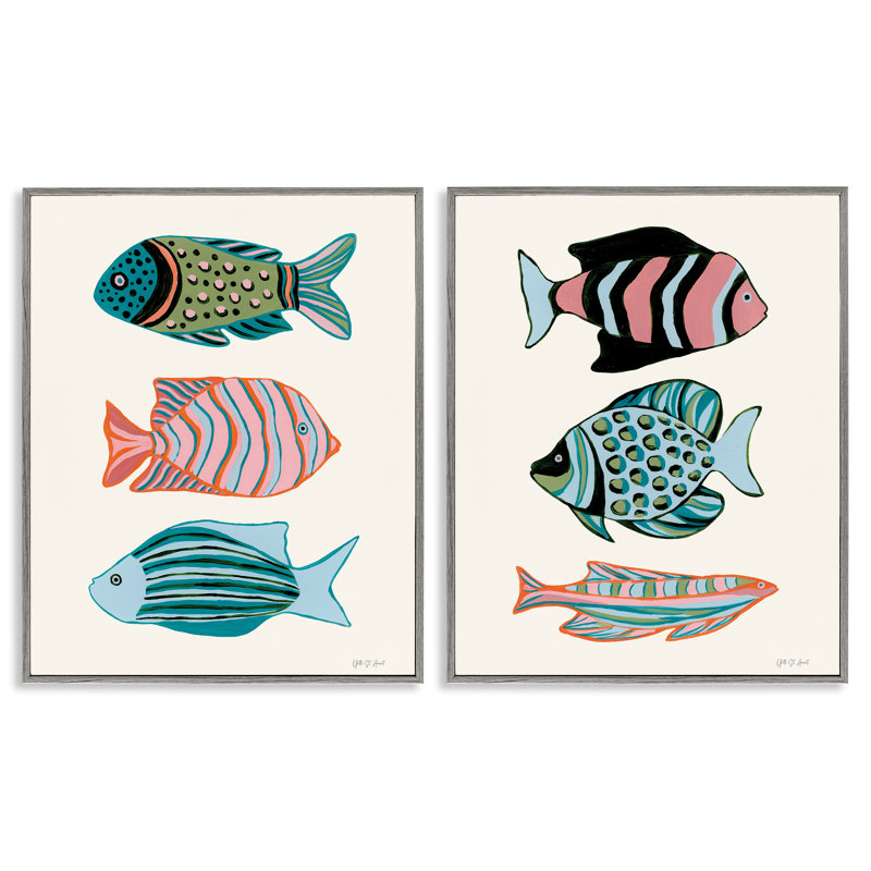 «Tropical Pastels Fish», ensemble de 2 giclées sur papier par Yvette St. Amant, Estampe numérique Farmhouse