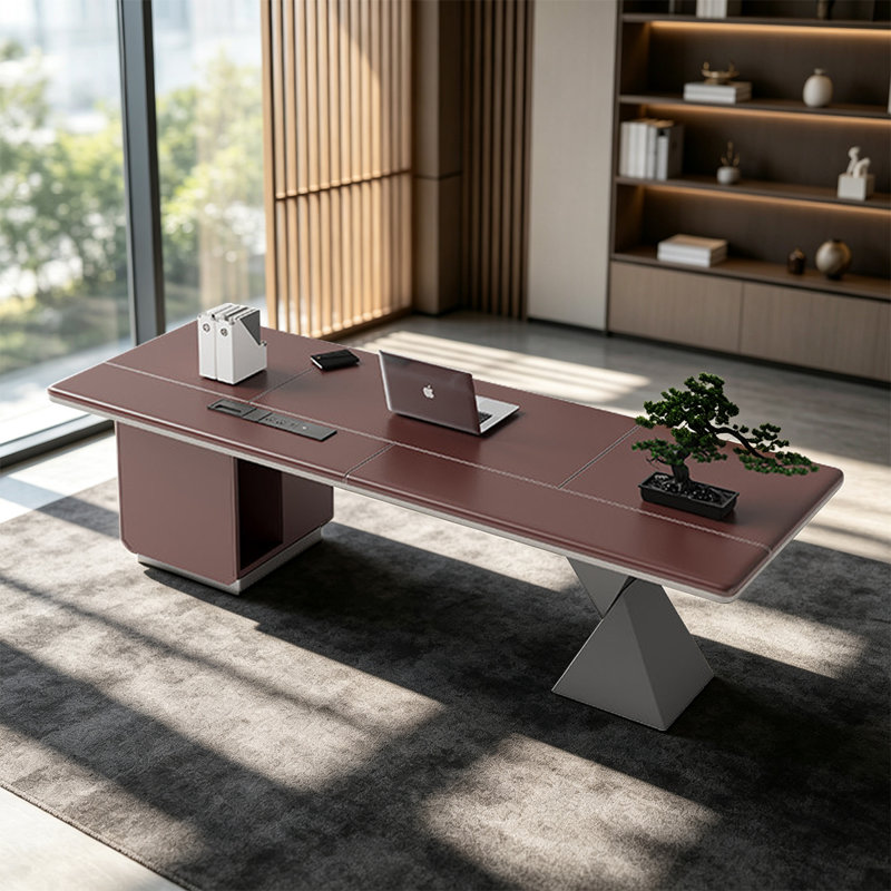Stainless Steel Executive Desk, 29.53" H x 70.87" W x 31.5" D