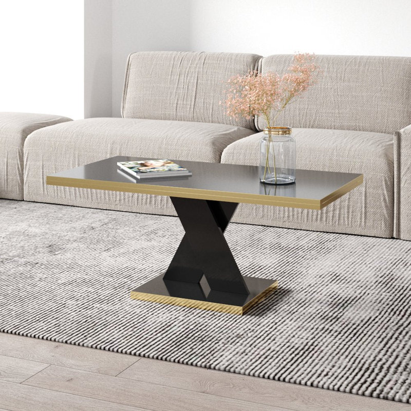 Table basse Pehrson Dilshod, Noir, Noir / or