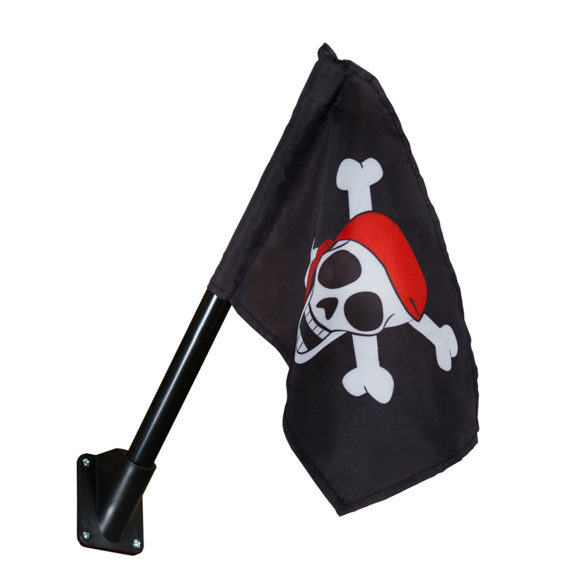 Black Pirate Flag Kit with Skull and Crossbones Graphic