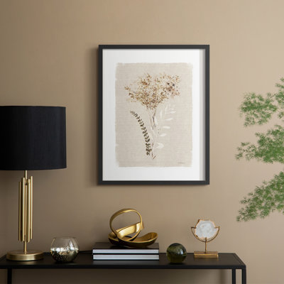 «Dried Foliage II», reproduction encadrée - bois massif