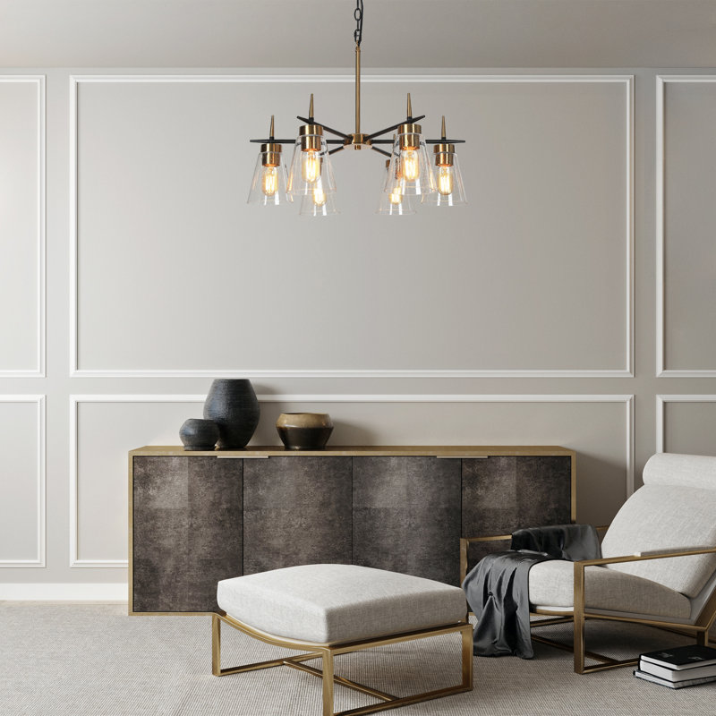 Folen 6-Light Dimmable Modern Chandeliers Wagon Wheel
