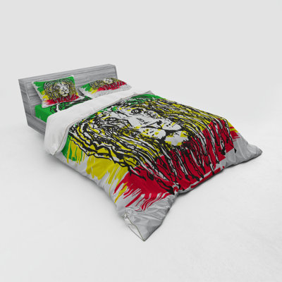 Ensemble de housse de couette en microfibre Rasta Green