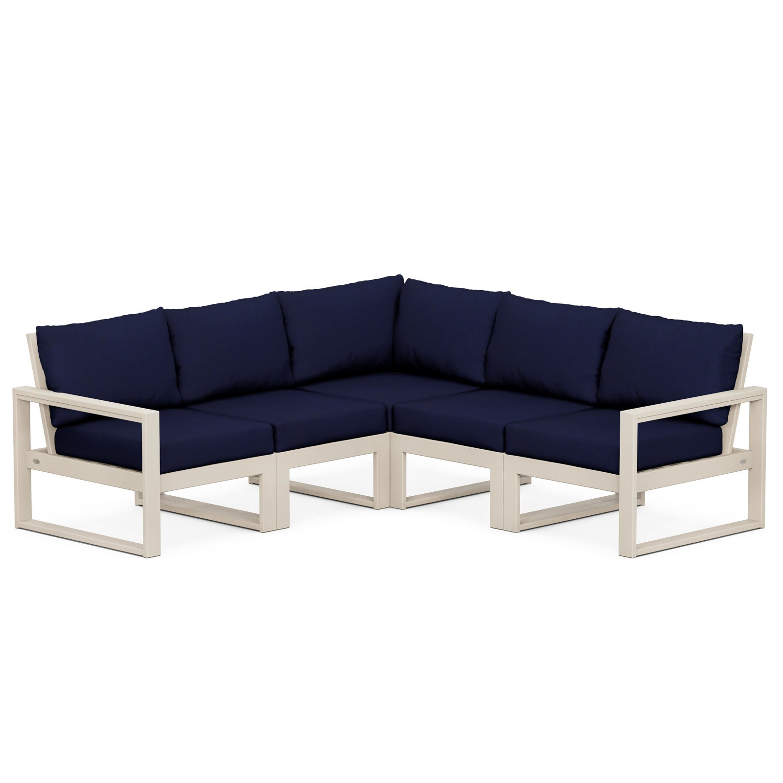 POLYWOOD® Edge 85" Patio Sectional, Navy, Sand