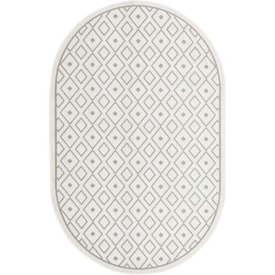 Tapis géométrique ivoire intérieur / extérieur