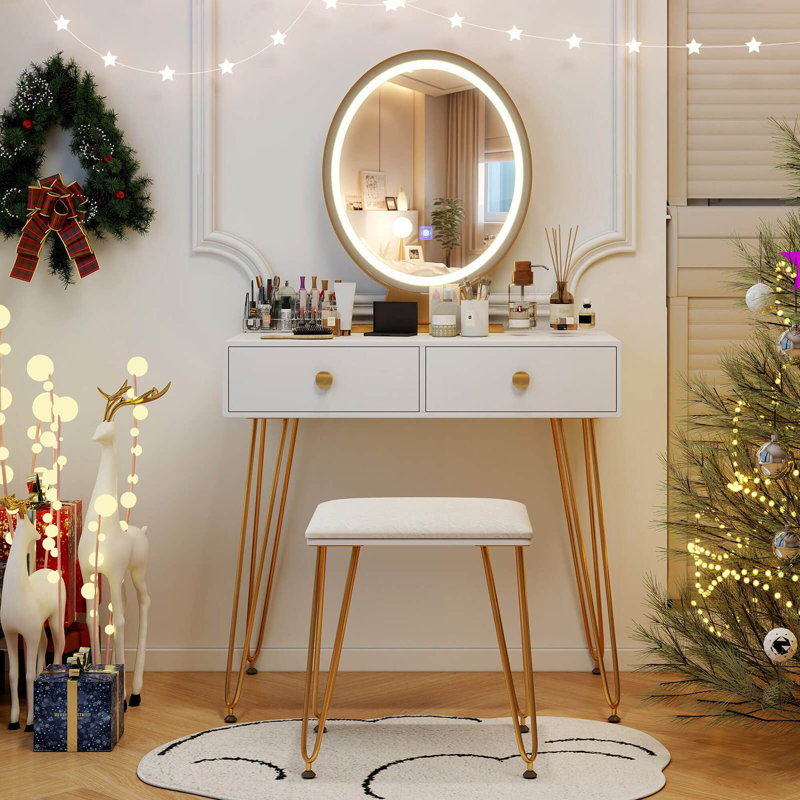 Ensemble coiffeuse avec miroir Mclarty
