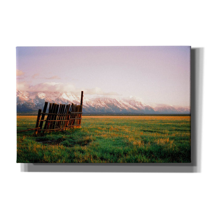 «Fence In Jackson» par Sol Rapson, art mural sur toile, H 12 po x l 18 po x P 0,75 po