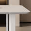 Table de salle à manger rectangulaire en pierre frittée beige clair-953042466