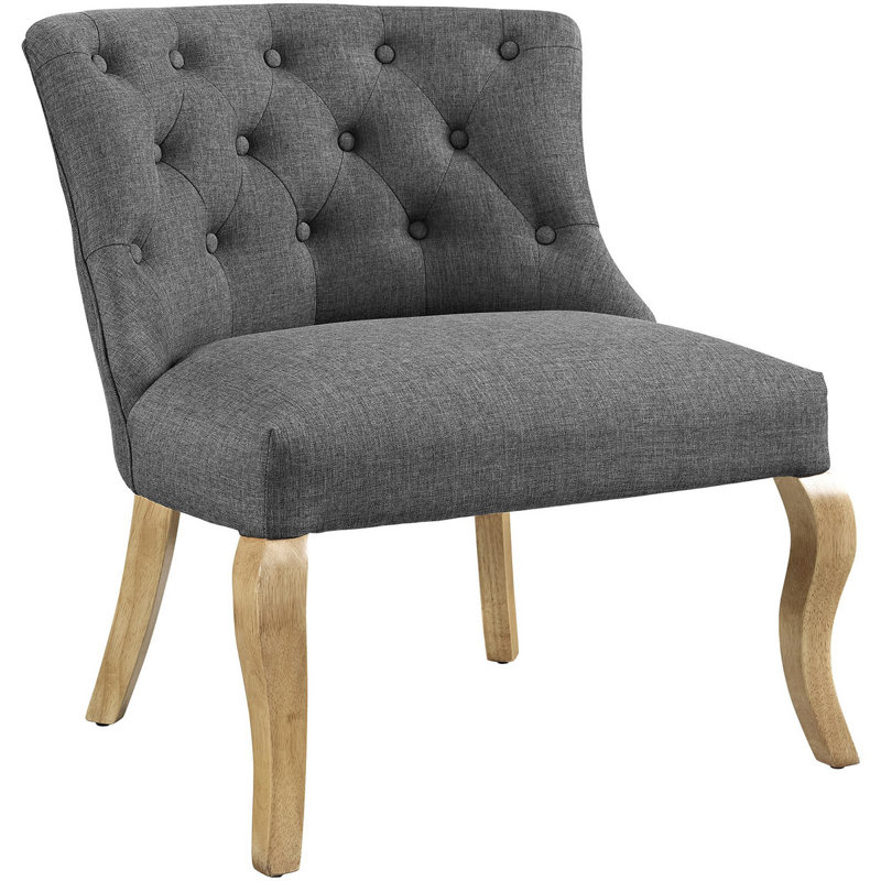Fauteuil Royal en tissu rembourré gris