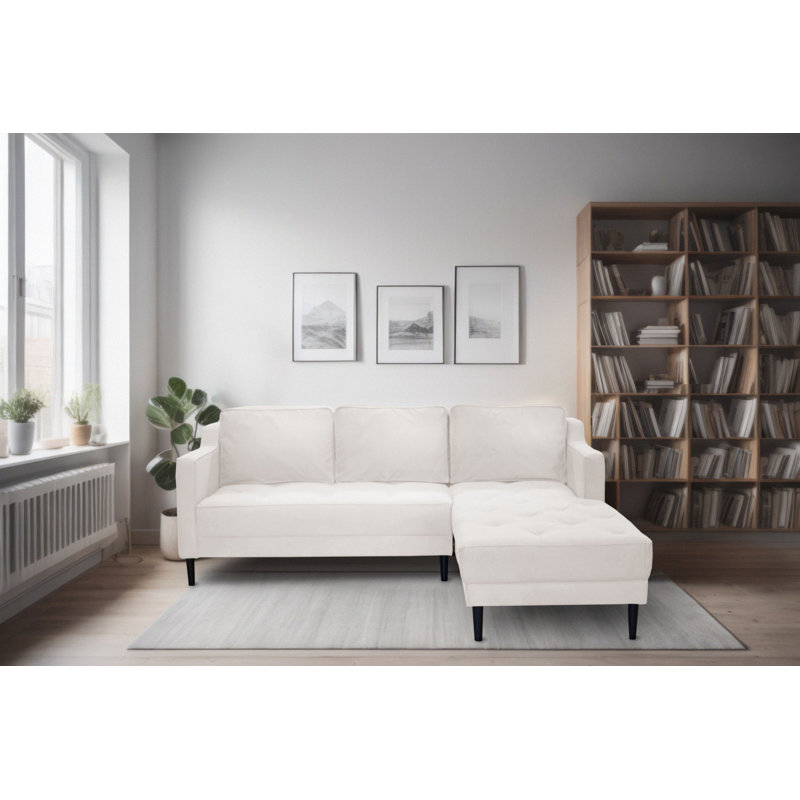 4 Seater Sofa Bed, Right Hand Facing, White