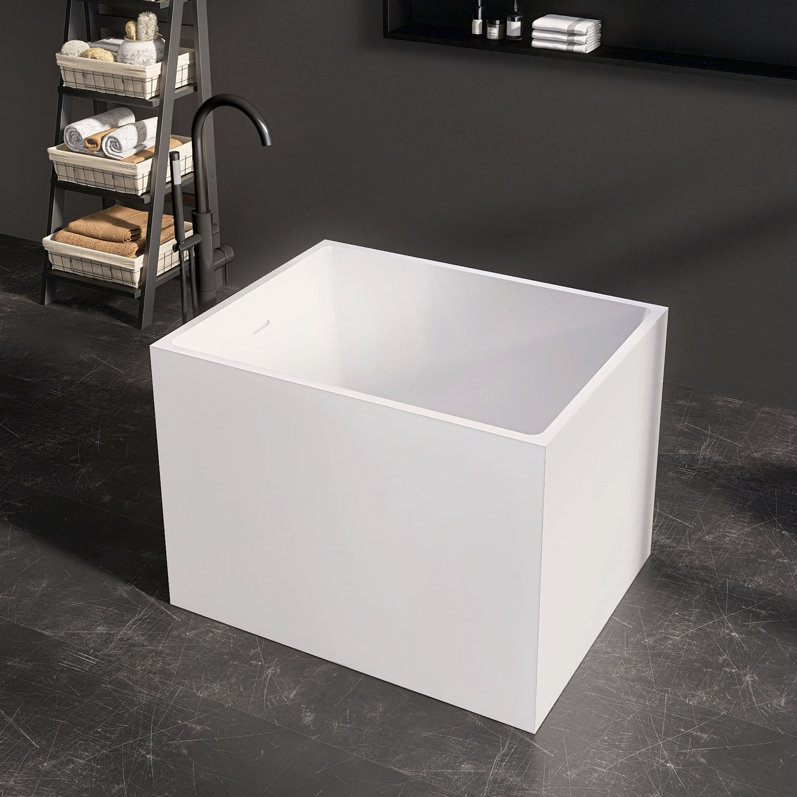 Tidal 35'' Freestanding Tub Acrylic Freestanding Soaking Bathtub With Seat