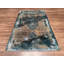 Tapis bleu en laine et soie noué à la main Original