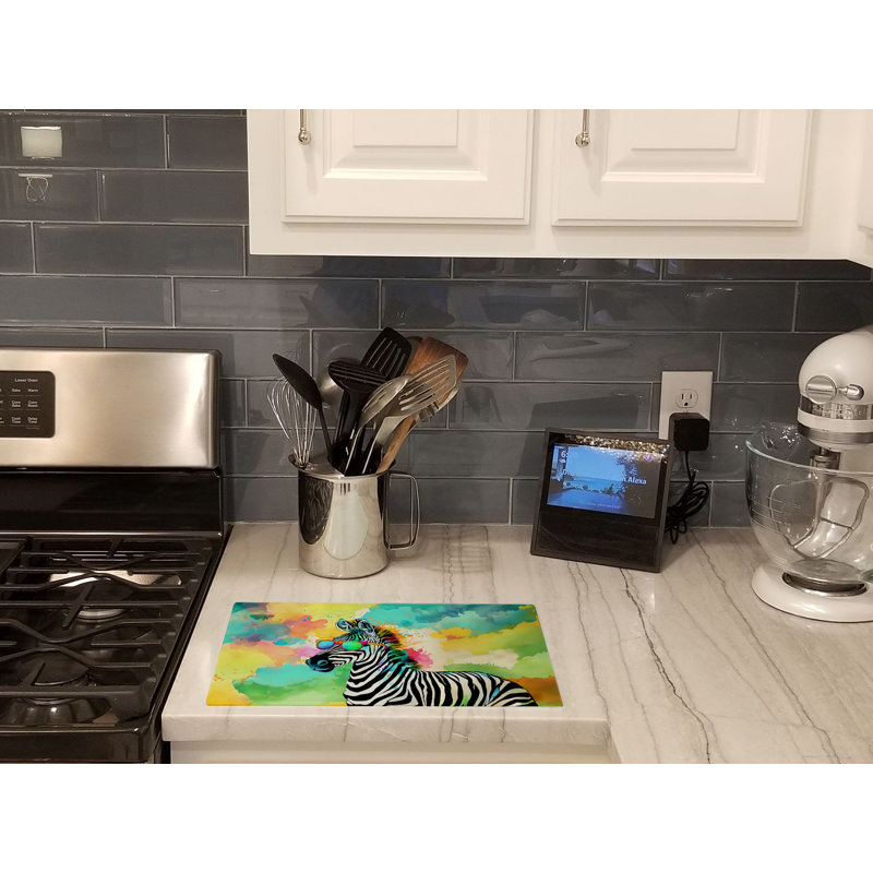 Hippie Animal Zebra Glass Cutting Board
