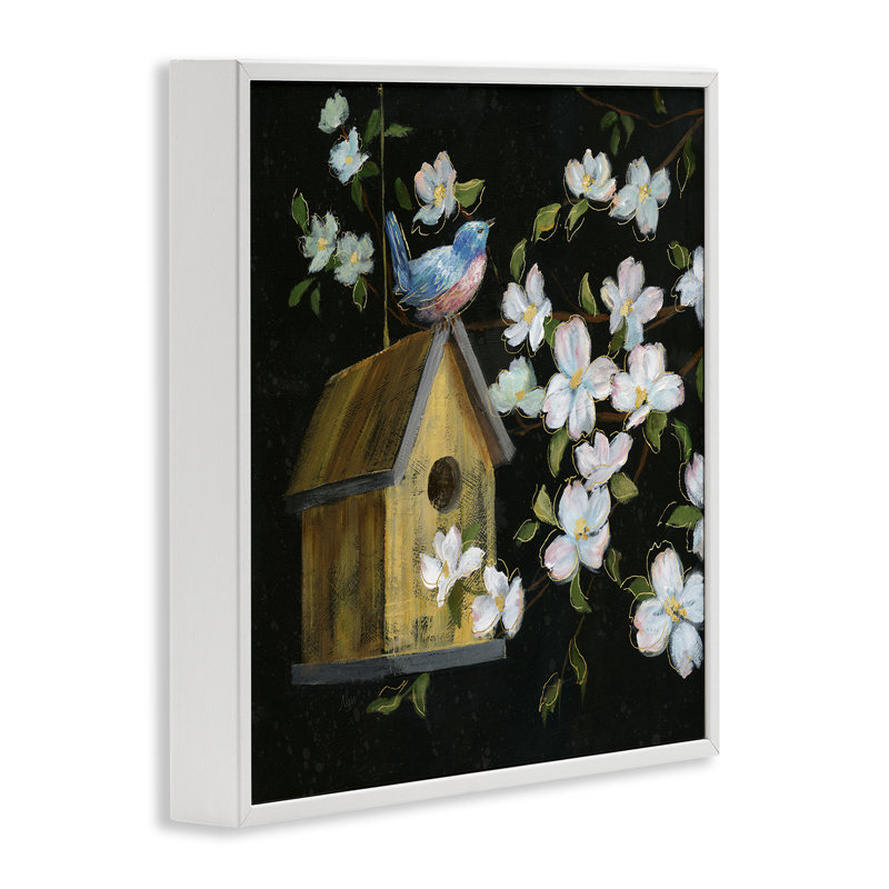«Evening Song Birdhouse over Black», estampe numérique, design par Nan, H 17 po x l 17 po