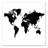 'Black Silhouette World Map' Wrapped Canvas Graphic Art Print on Canvas
