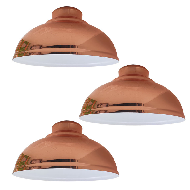 Trabelsi 17 cm H Dome Lamp Shade, Rose Gold