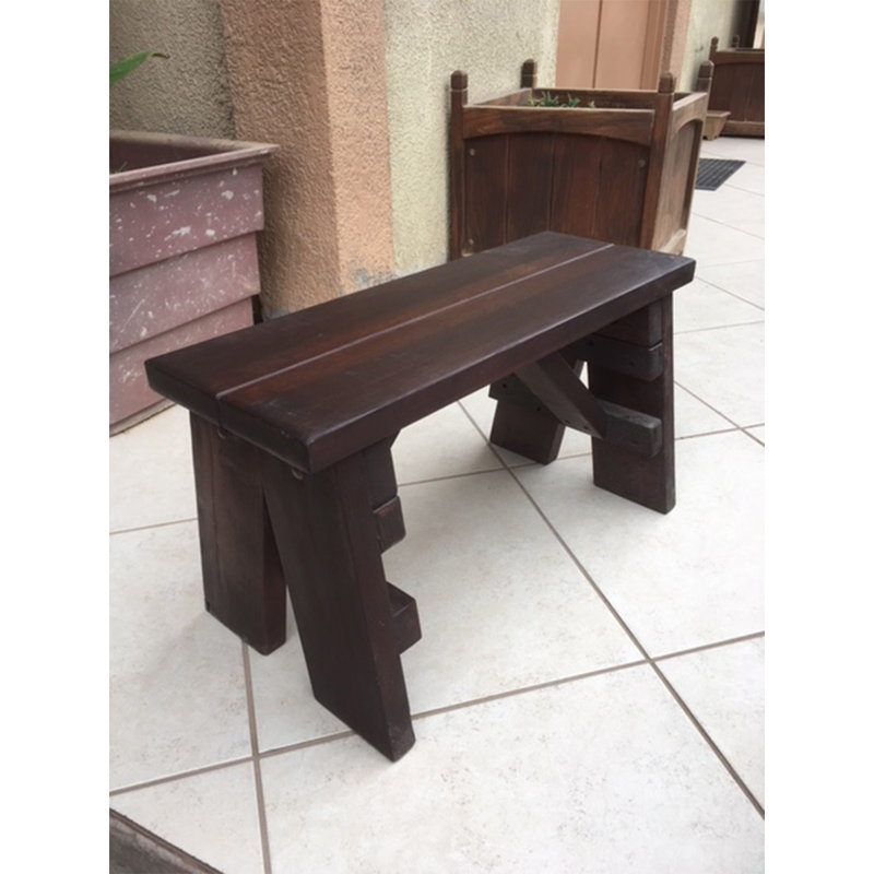 Banc de pique-nique Camilla Redwood, H 17 po x l 11 po x P 60 po, Brun