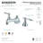 Kingston Brass Naples Two-Handle 3-Hole Deck Mount Widespread Bathroom Faucet with Brass Pop-Up Drain-28237431