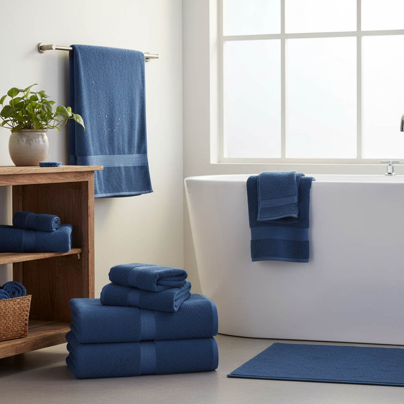 100% Cotton Bath Towel, Navy Blue