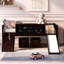 Lit mezzanine simple en bois avec deux boîtes de rangement - Espresso-1002624094