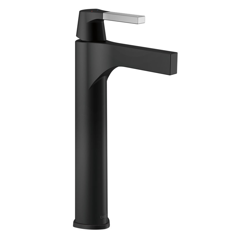 Robinet pour salle de bain à un trou Zura avec technologie Diamond Seal, Chromé / noir mat