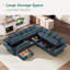 Canapé modulaire en U en velours côtelé avec rangement-1839410292-1839410293