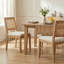 Chaises de cuisine en lin rembourrées à dossier en rotin - Ensemble de chaises de salle à manger de style Mid-Century moderne avec structure en bois franc naturel-211960410