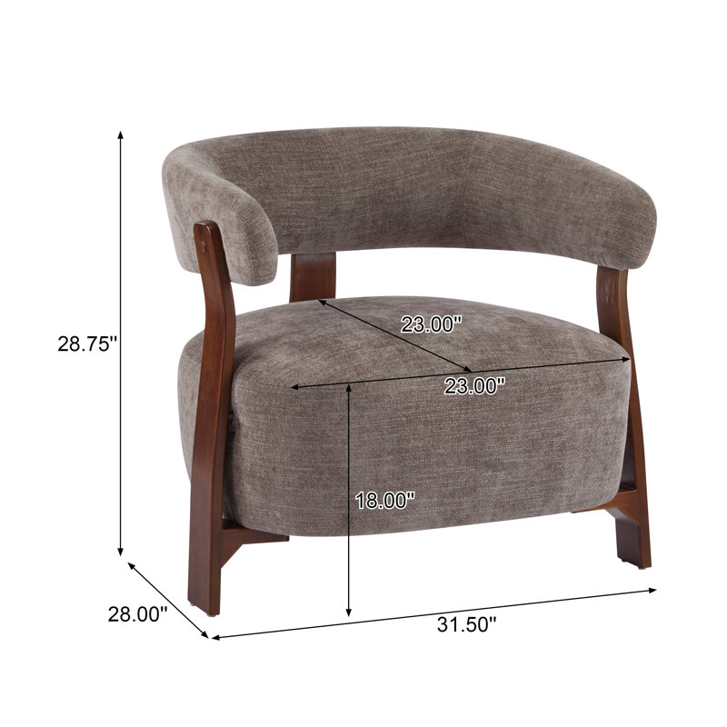 Fauteuil d'appoint rembourré Novea, Brun