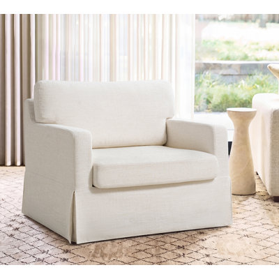 Cario 44"W Farmhouse Slipcovered Oversized Armchair