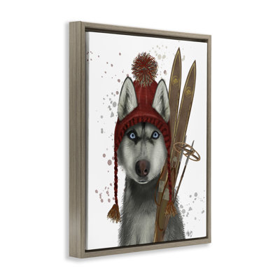 «Husky with Winter Skis» par Fab Funky