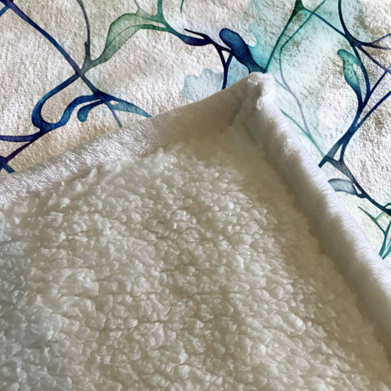 Throw Blanket, 68" W x 80" L, Marble/Abstract, Green/Blue/Purple/White