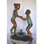 Young Boy And Girl Dancing Around Fountain Bronze Statue-Size 28" X 13" X 38"H