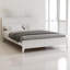 White Solid Pine Wood Bed Frame with Headboard, Simple Low Profile Platform Bed with Under Storage, No Box Spring Needed & Sturdy Wooden Slats,  Full Size-812457420-810645055
