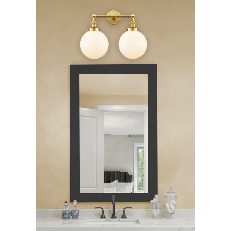 Clementina 2 - Light Dimmable Vanity Light, 60 Watt Vintage Incandescent Bulb, Matte White Cased, Satin Gold