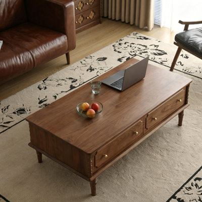 Table basse de style français rétro avec rangement minimaliste