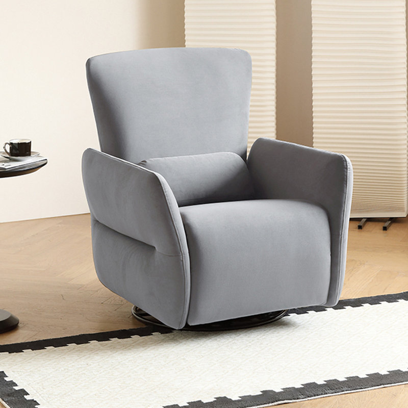 Eljean Upholstered Recliner, Gray Blue Polyester Blend