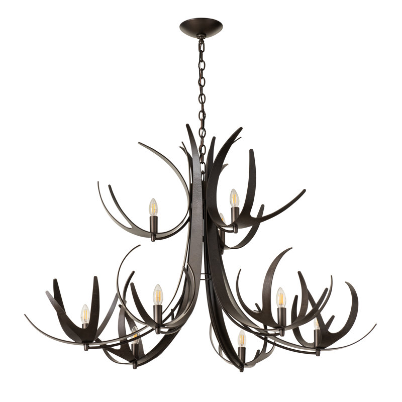 Lustre à niveaux 9 lumières Caribou, Fumée foncée