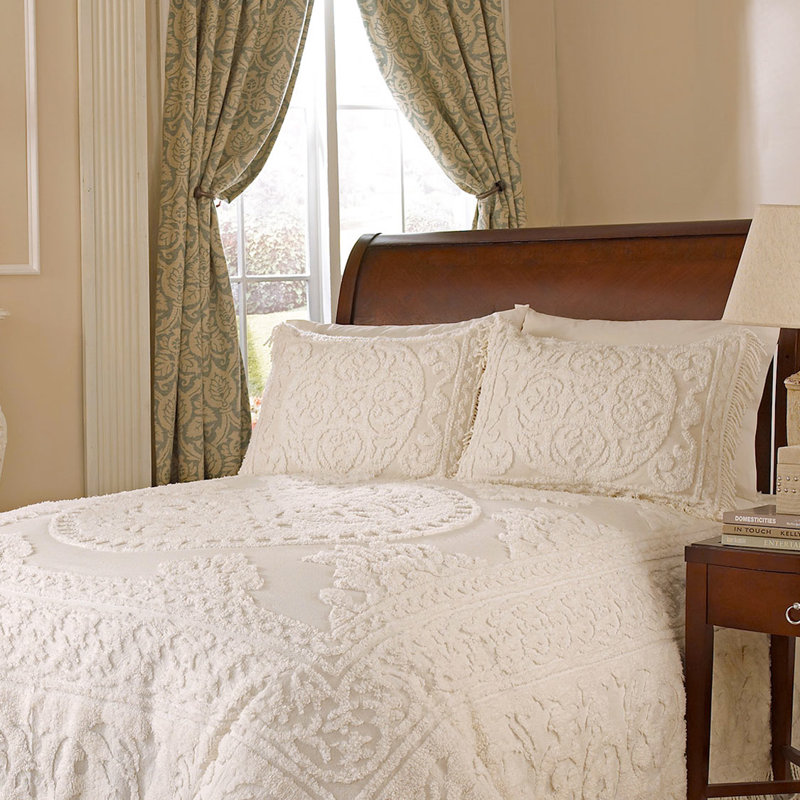 Medallion Cotton Pillow Sham, King Sham, Ivory