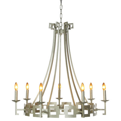 Palm Beach 7 - Light Candle Style Wagon Wheel Chandelier