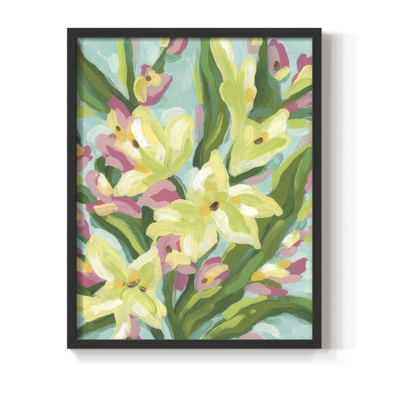 «Floral Vibration II», Noir, noir, noir, noir, H 21 po x l 17 po